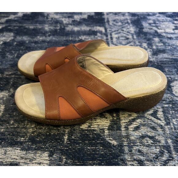 Merrell Shoes - Merrell Sandals Women's Sundial Clay Suede Leather Slip-On Slide Wedge Size 9